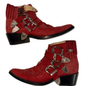 Toga Pulla red suede boots 36/6